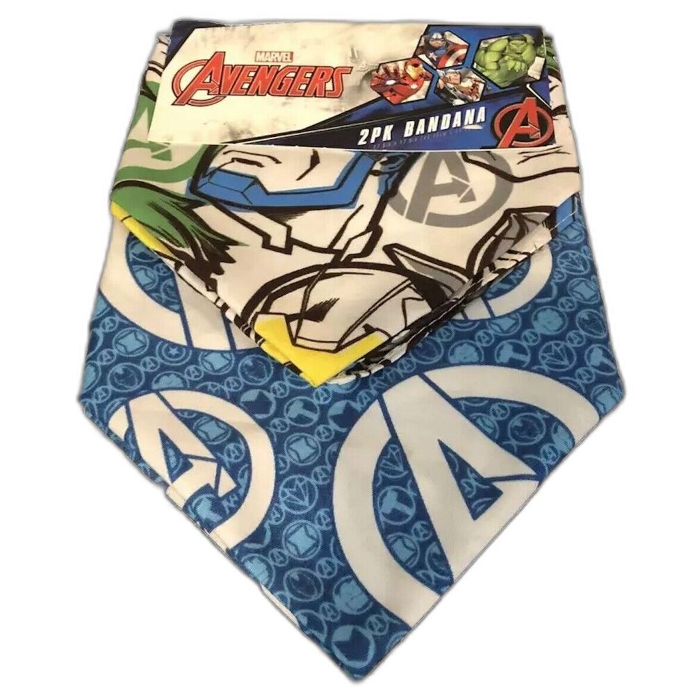 Marvel Avengers 2 Pack Bandana Crowded Coop New Blue White Character Costume Dog